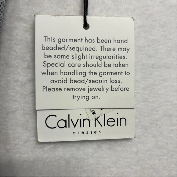 NWT CALVIN KLEIN SILVER SEQUIN FLORAL FITTED HALTER PARTY COCKTAIL MIDI DRESS 14 - Picture 12 of 14